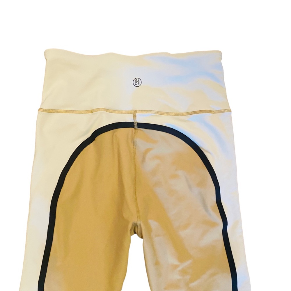 Sage Collective Tan And Cream Color Block Leggings - image 4